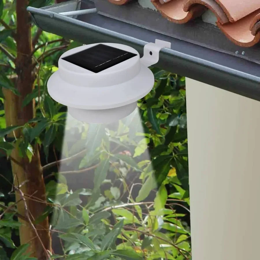 Lampes solaire à LED d'extérieur pour clôture 12 pcs Blanc - 2