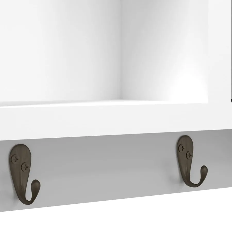 Armoire à clés Blanc 40x8,5x20 cm Bois d'ingénierie et acier - 10