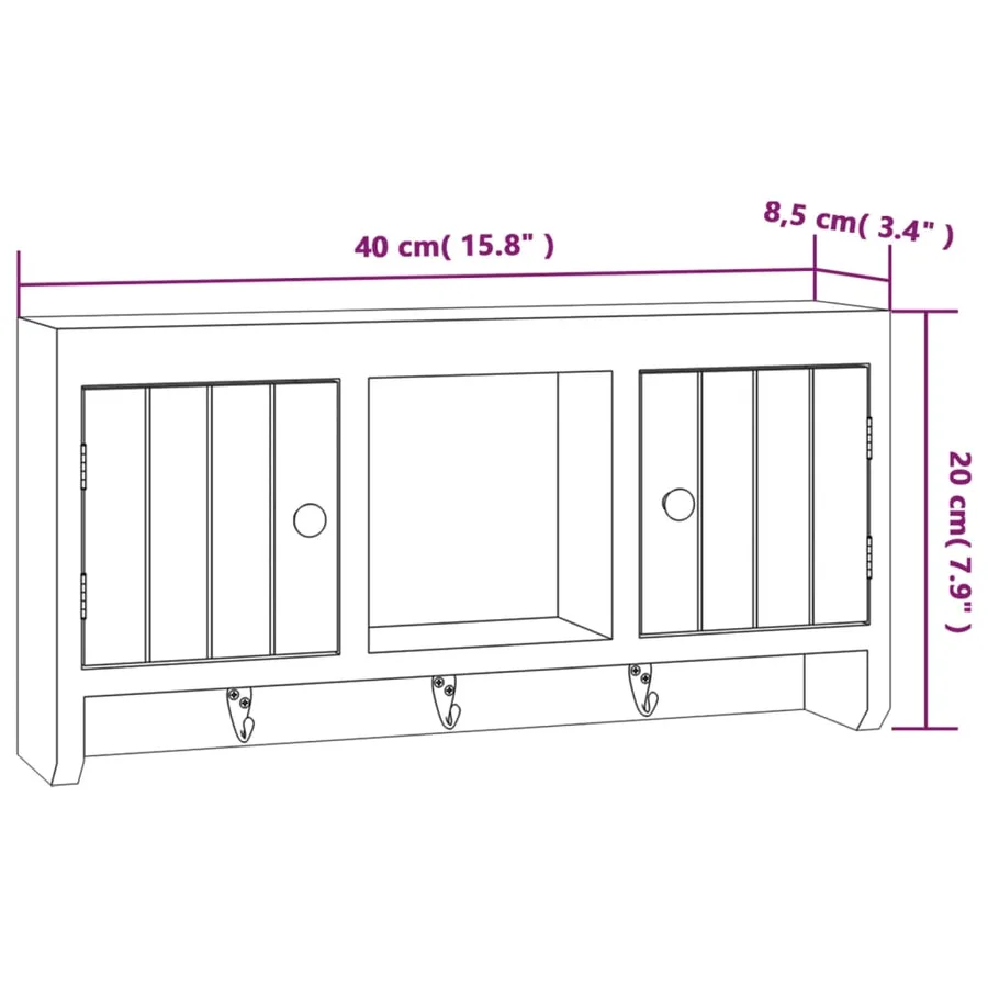 Armoire à clés Blanc 40x8,5x20 cm Bois d'ingénierie et acier - 11