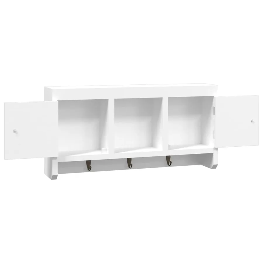 Armoire à clés Blanc 40x8,5x20 cm Bois d'ingénierie et acier - 6