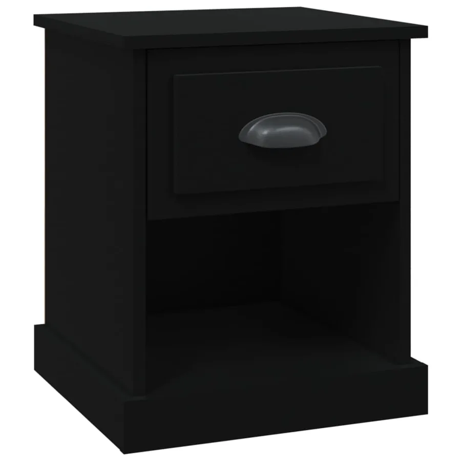 Table de chevet noir 39x39x47,5 cm bois d’ingénierie - 2