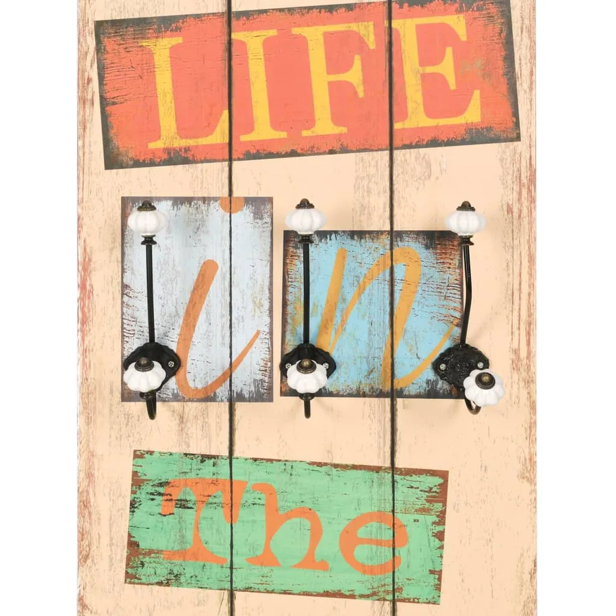 Porte-manteau mural avec 6 crochets 120 x 40 cm LIVE LIFE - 4