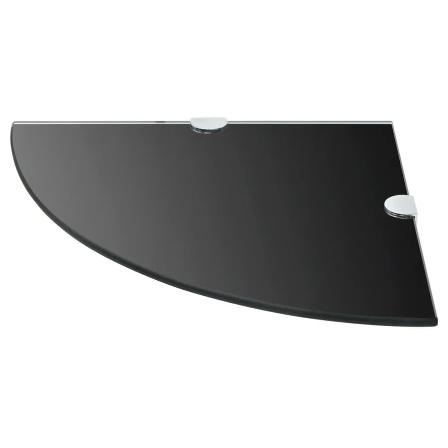 Étagère de coin avec supports chromés Verre Noir 35 x 35 cm - 2