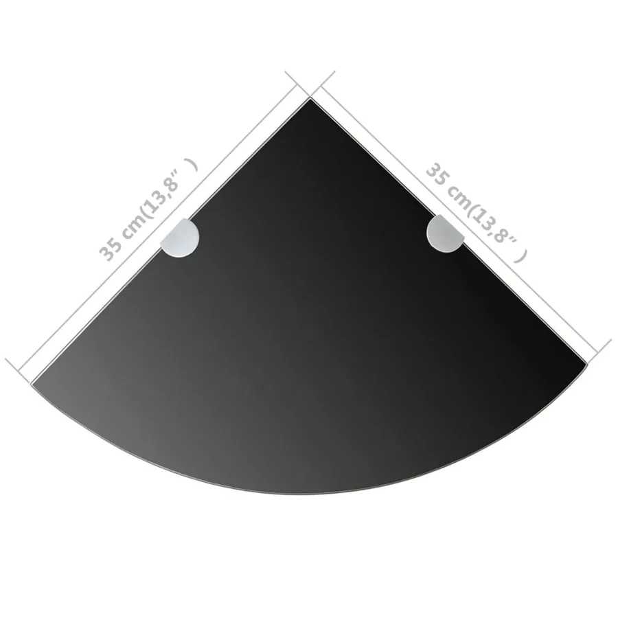Étagère de coin avec supports chromés Verre Noir 35 x 35 cm - 6