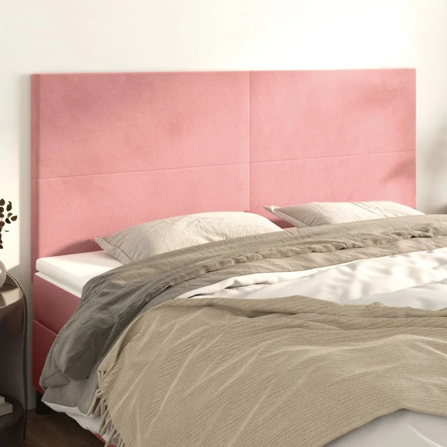 Tête de lit Rose 160x5x118/128 cm Velours