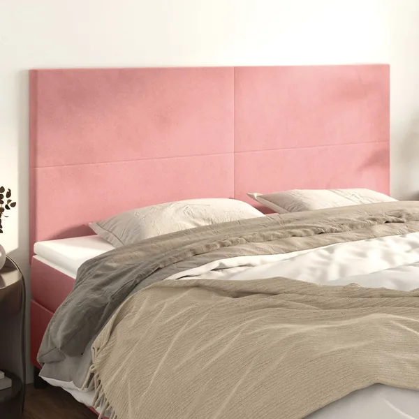 Tête de lit Rose 160x5x118/128 cm Velours
