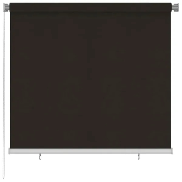 Store roulant d'extérieur 165 (l) x 140 (H) cm HDPE marron