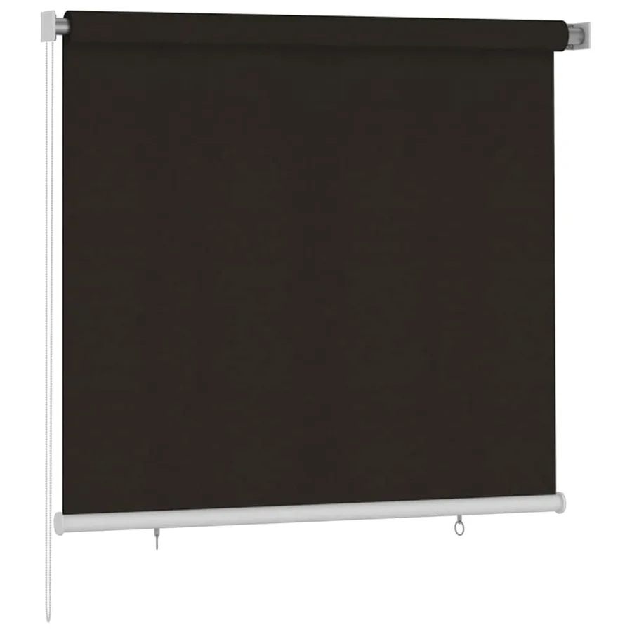 Store roulant d'extérieur 165 (l) x 140 (H) cm HDPE marron - 2