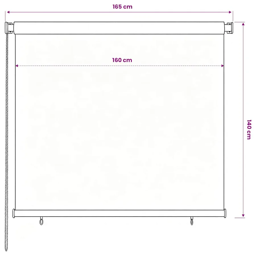 Store roulant d'extérieur 165 (l) x 140 (H) cm HDPE marron - 6