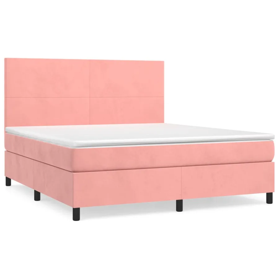 Sommier à lattes de lit avec matelas Rose 160x200 cm Velours - 2