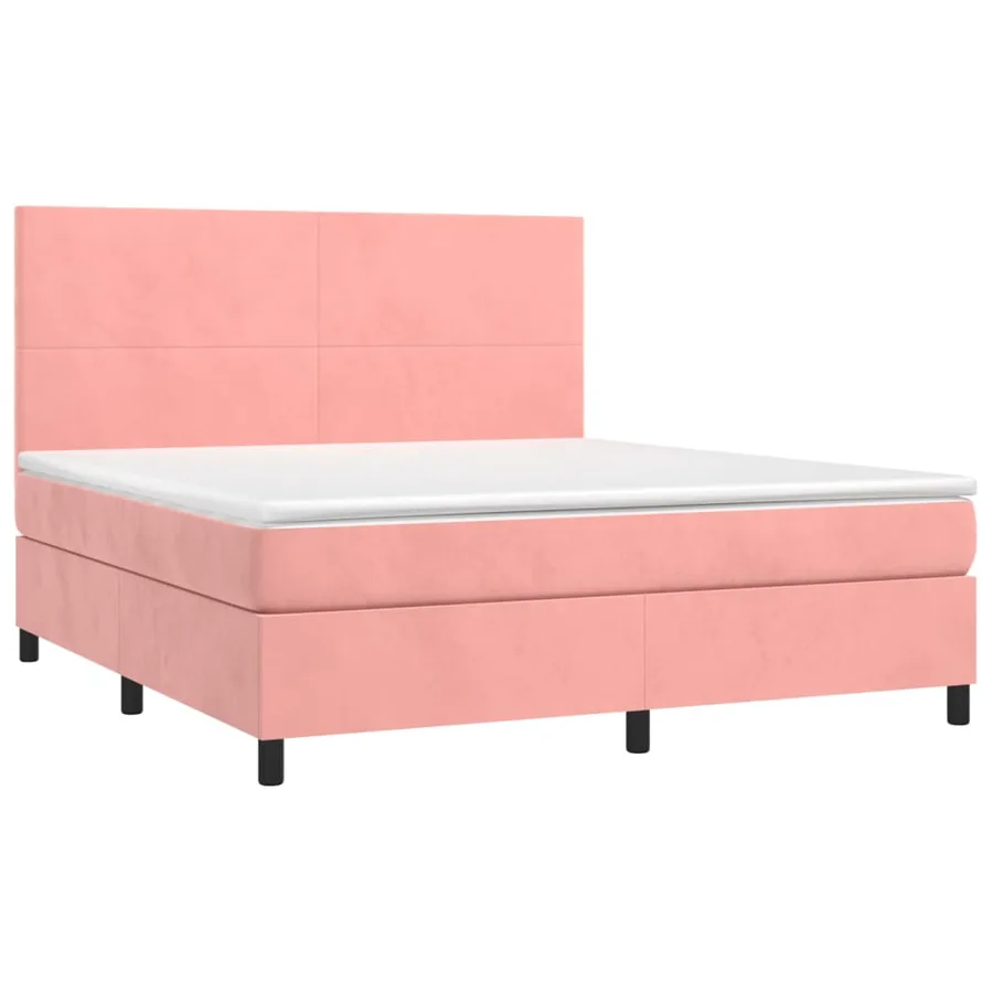 Sommier à lattes de lit avec matelas Rose 160x200 cm Velours - 3