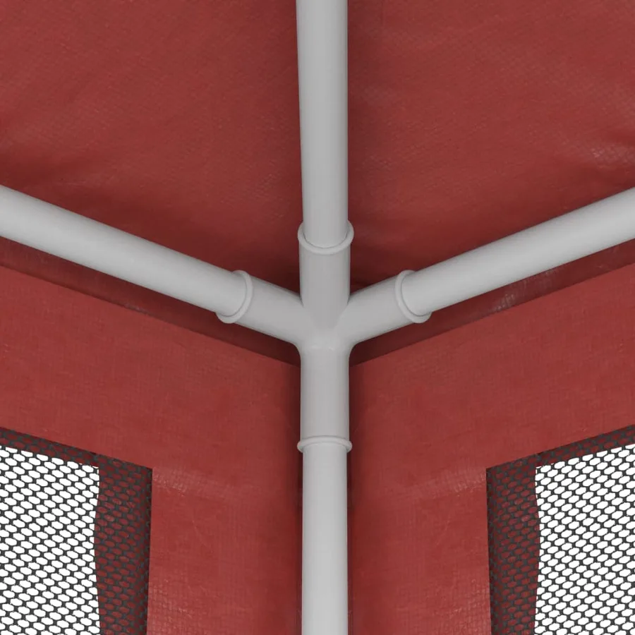 Tente de fête avec 8 parois latérales en maille Rouge 3x9m PEHD - 6