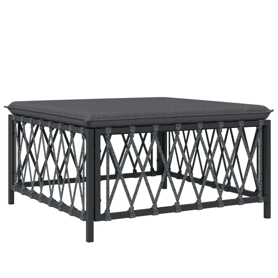Salon de jardin avec coussins 4 pcs anthracite acier - 6