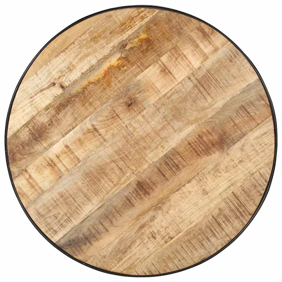 Table basse Noir 68x68x36 cm Bois massif de manguier brut - 3