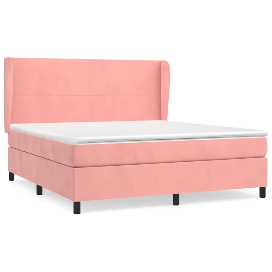 Sommier à lattes de lit avec matelas Rose 160x200 cm Velours - 2