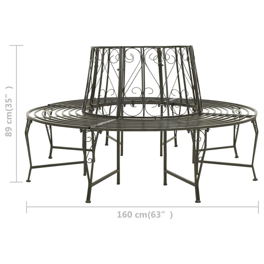 Banc circulaire de jardin 160 cm Acier - 7