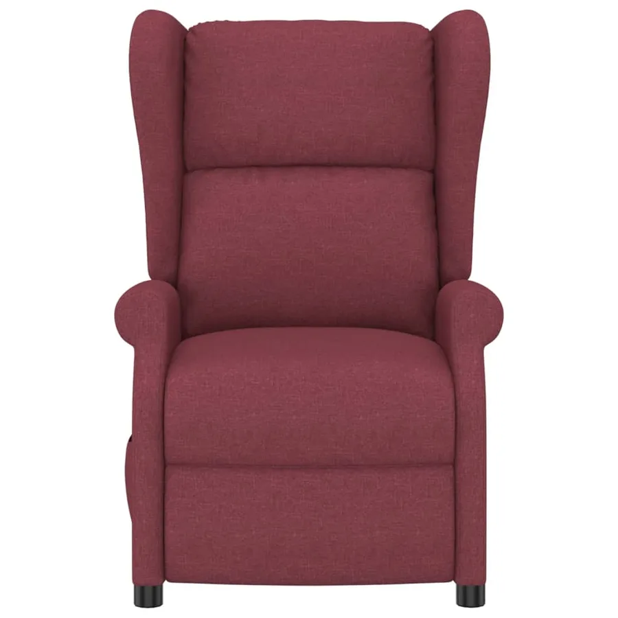 Fauteuil inclinable électrique à oreilles rouge bordeaux tissu - 4