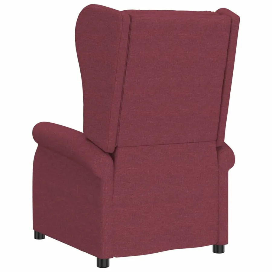 Fauteuil inclinable électrique à oreilles rouge bordeaux tissu - 6