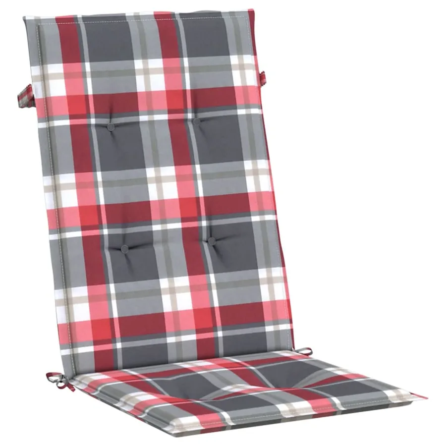 Coussins de chaise jardin dossier haut lot de 4 carreaux rouges - 5