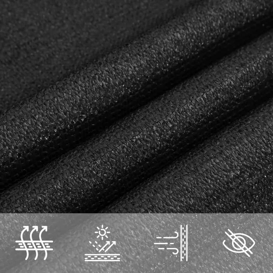 Voile d'ombrage 160 g/m² Noir 2x5 m PEHD - 7