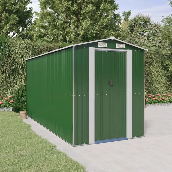 Abri de jardin Vert 192x440x223 cm Métal galvanisé