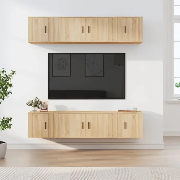 Ensemble de meubles TV 6 pcs Chêne sonoma Bois d'ingénierie
