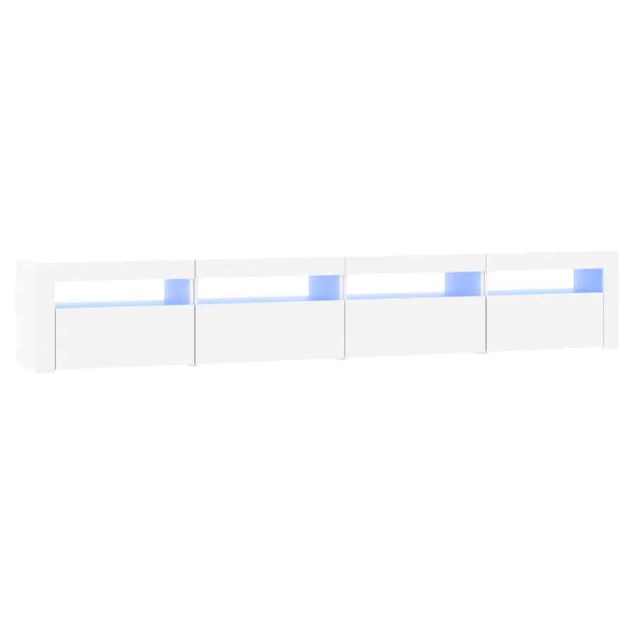 Meuble TV avec lumières LED Blanc 240x35x40 cm - 2