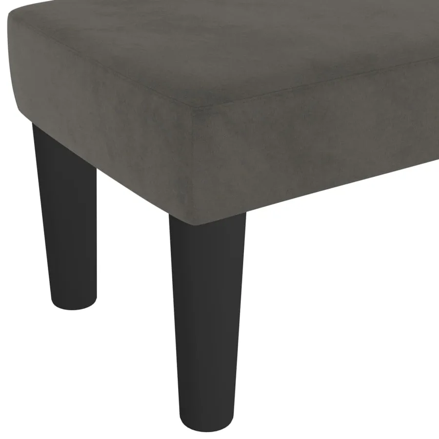 Banc Gris foncé 70x30x30 cm Velours - 5