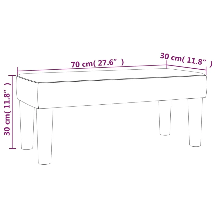 Banc Gris foncé 70x30x30 cm Velours - 7