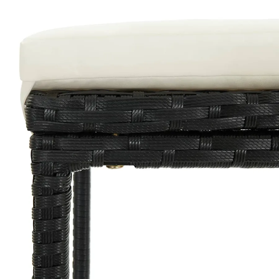 Ensemble de bar de jardin 8 pcs et coussins Résine tressée Noir - 11