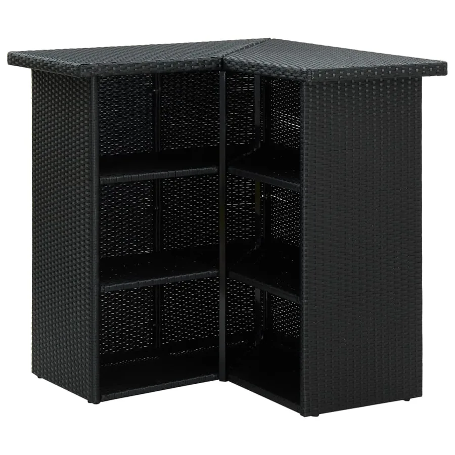 Ensemble de bar de jardin 8 pcs et coussins Résine tressée Noir - 3