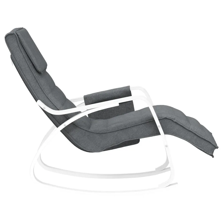 Chaise à bascule Gris foncé Tissu - 4