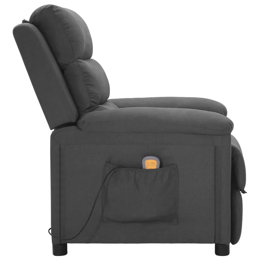 Fauteuil de massage Gris foncé Tissu - 3