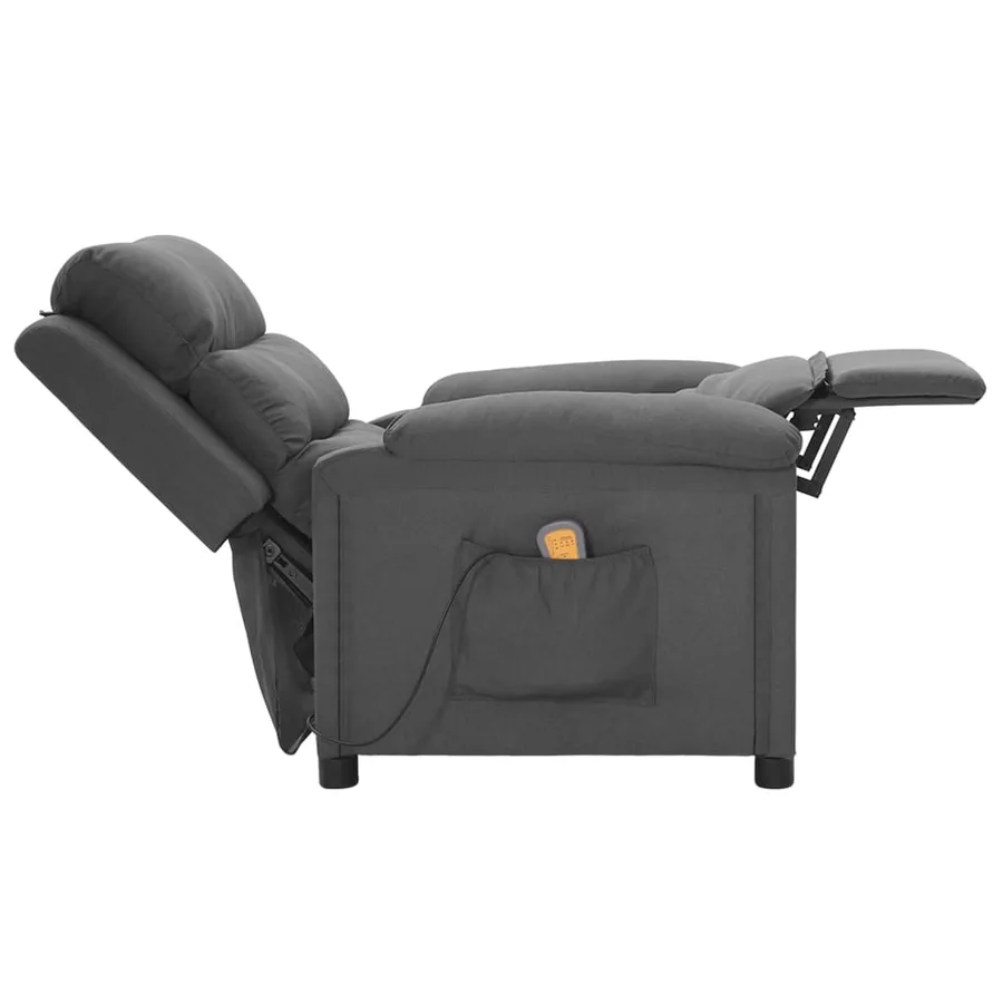 Fauteuil de massage Gris foncé Tissu - 6