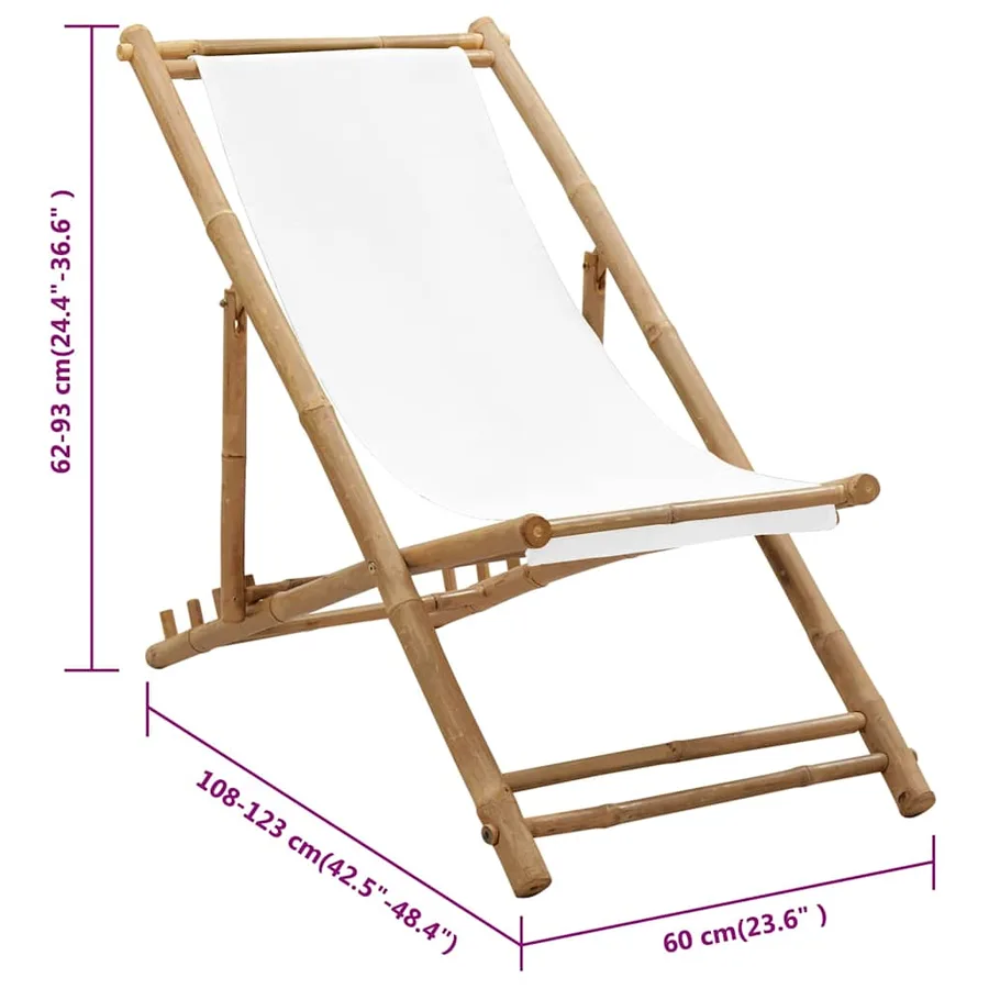 Chaise de terrasse Bambou et toile - 8