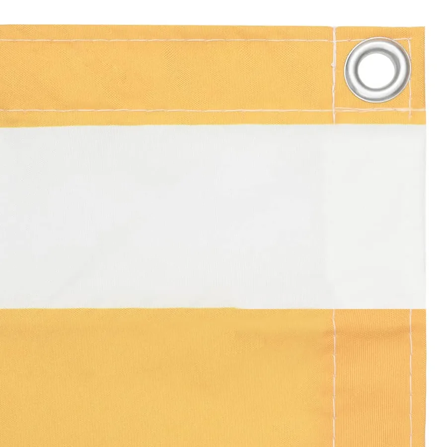 Écran de balcon Blanc et jaune 75x500 cm Tissu Oxford - 2