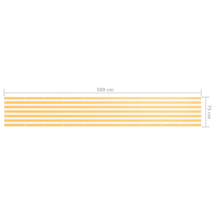 Écran de balcon Blanc et jaune 75x500 cm Tissu Oxford - 5