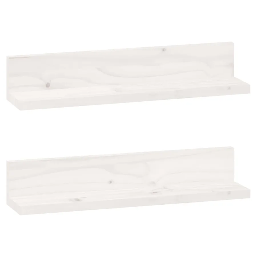 Étagères murales 2 pcs Blanc 50x11x9 cm Bois de pin massif - 2