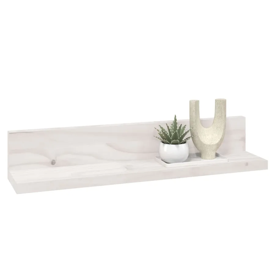 Étagères murales 2 pcs Blanc 50x11x9 cm Bois de pin massif - 6