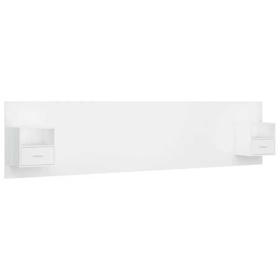 Tête de lit avec armoires Blanc Bois d’ingénierie - 2
