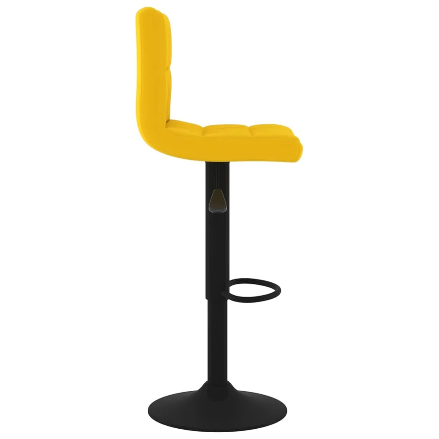 Tabourets de bar lot de 2 jaune moutarde velours - 5
