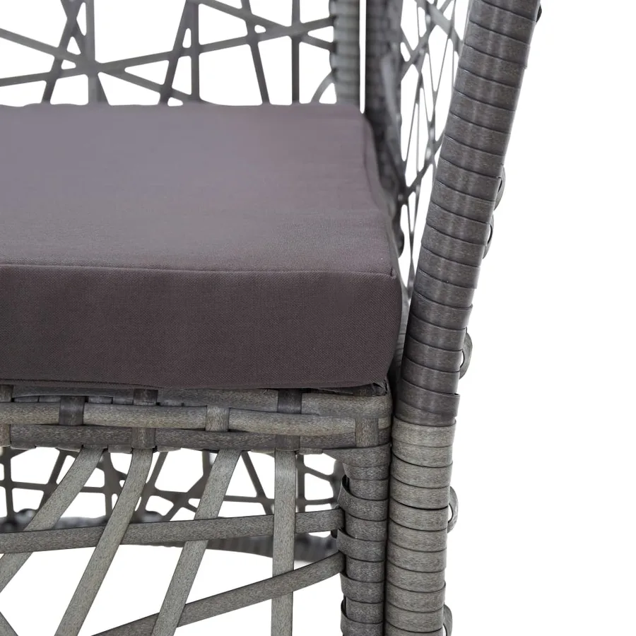 Ensemble à manger d'extérieur 7 pcs Résine tressée Gris - 10