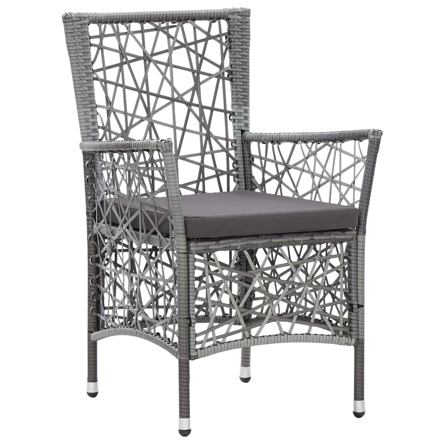 Ensemble à manger d'extérieur 7 pcs Résine tressée Gris - 6