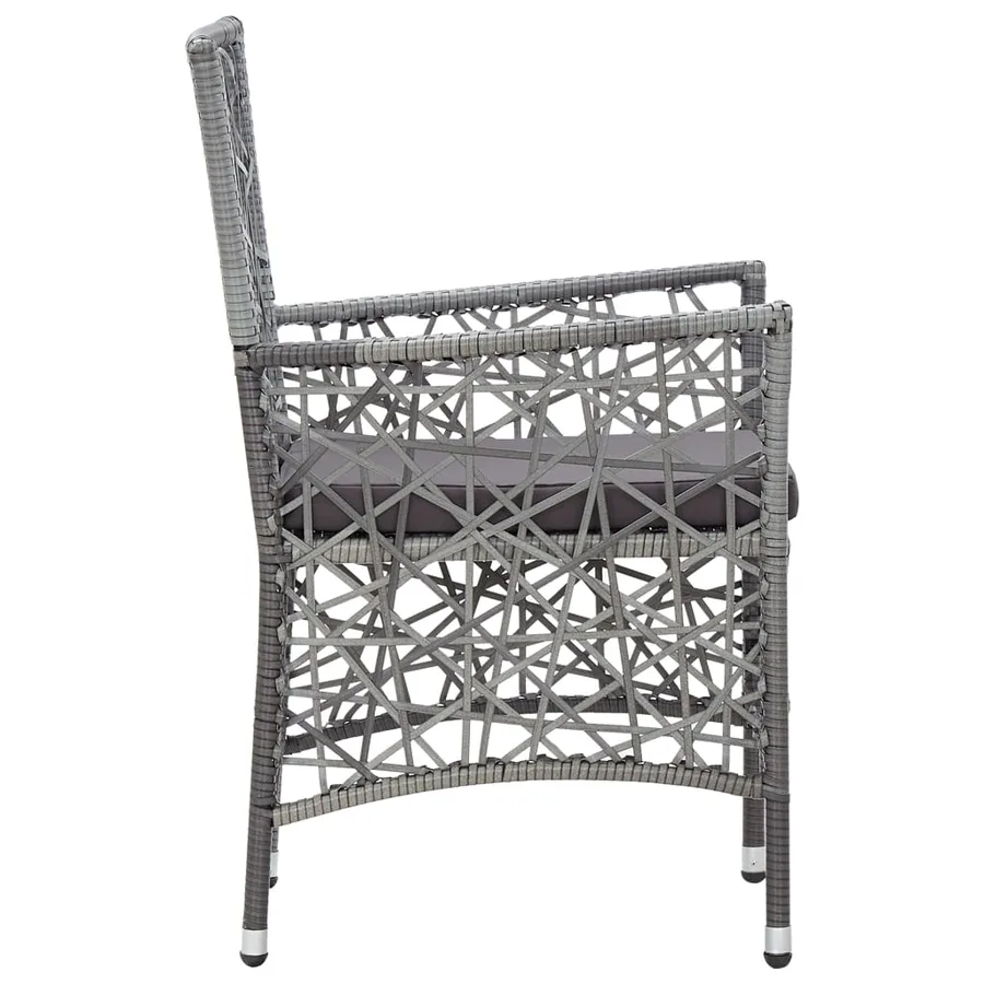 Ensemble à manger d'extérieur 7 pcs Résine tressée Gris - 8