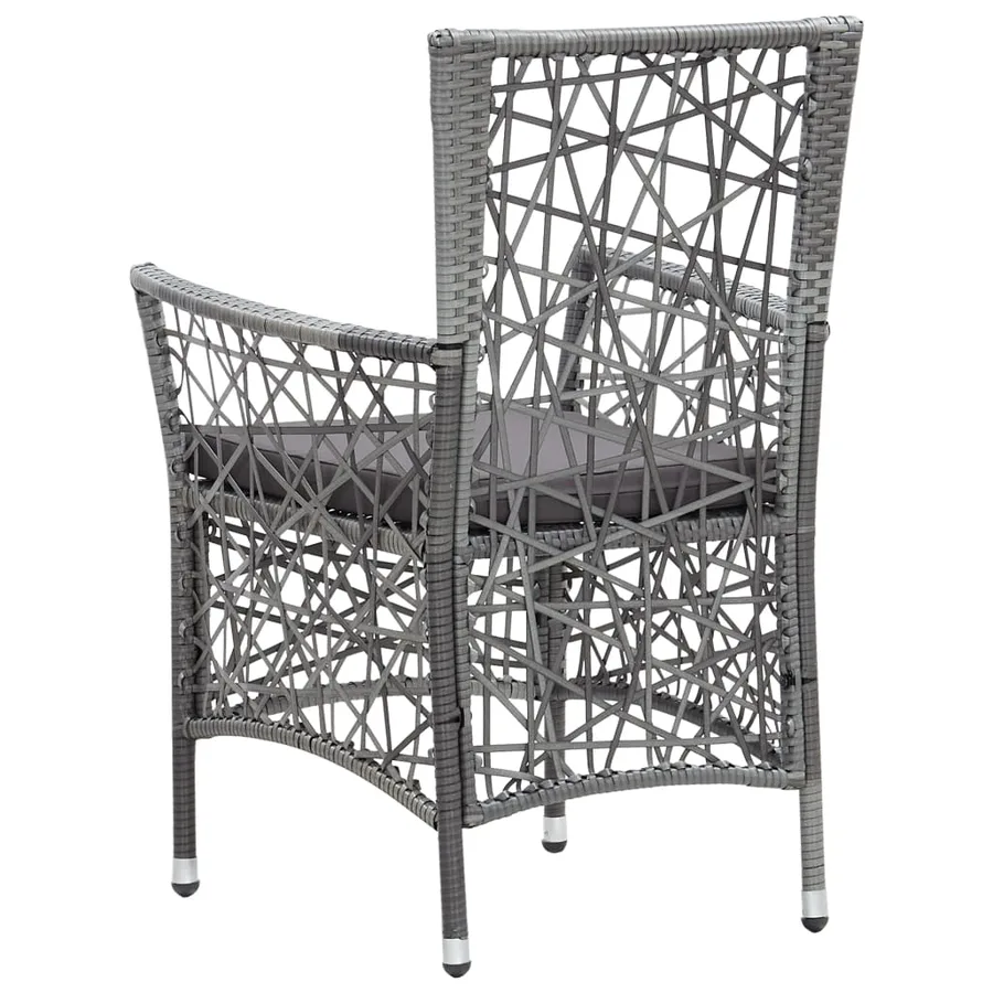 Ensemble à manger d'extérieur 7 pcs Résine tressée Gris - 9