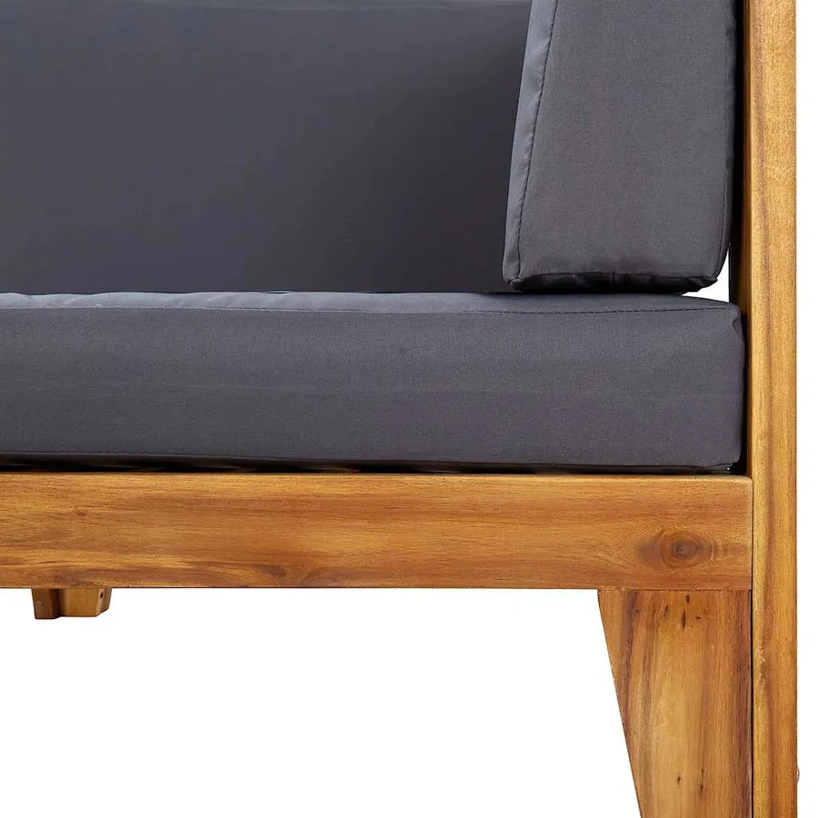 Salon de jardin 2 pcs avec coussins Bois d'acacia solide - 6