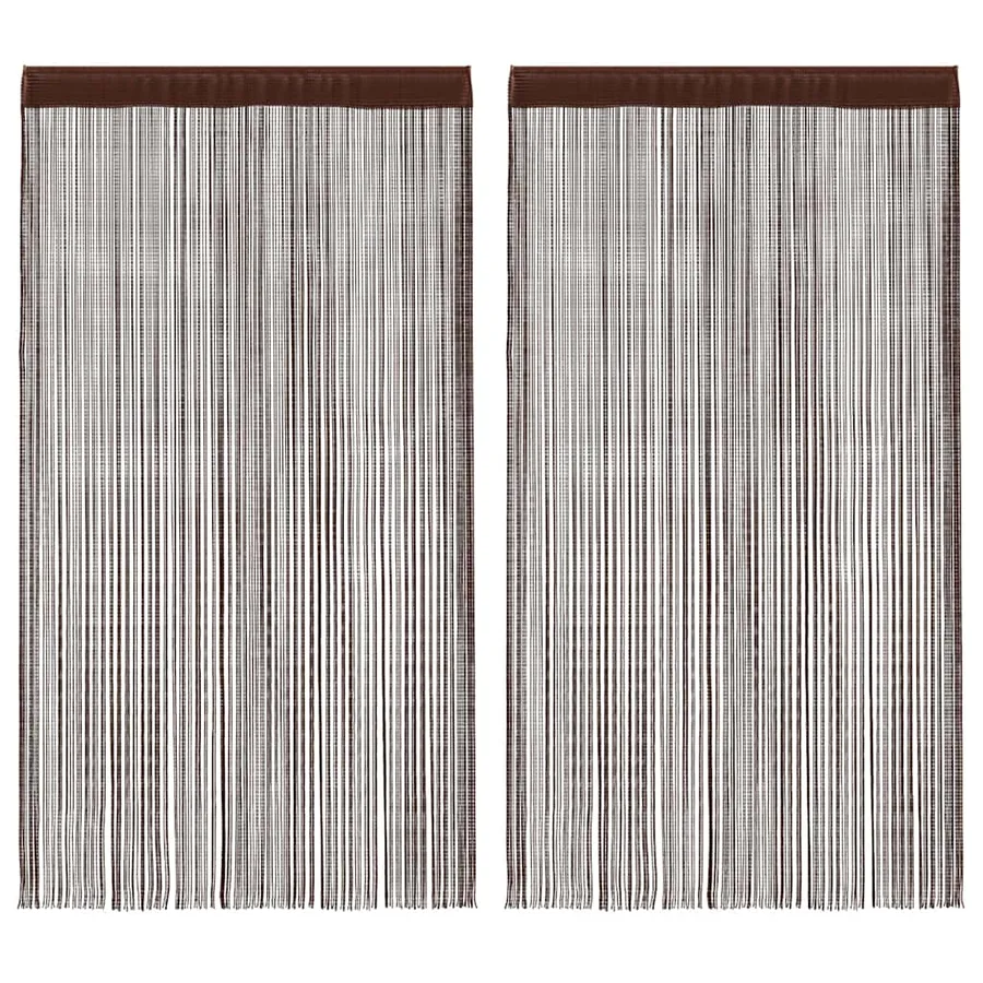 Rideau en fils 2 pcs 140 x 250 cm Marron
