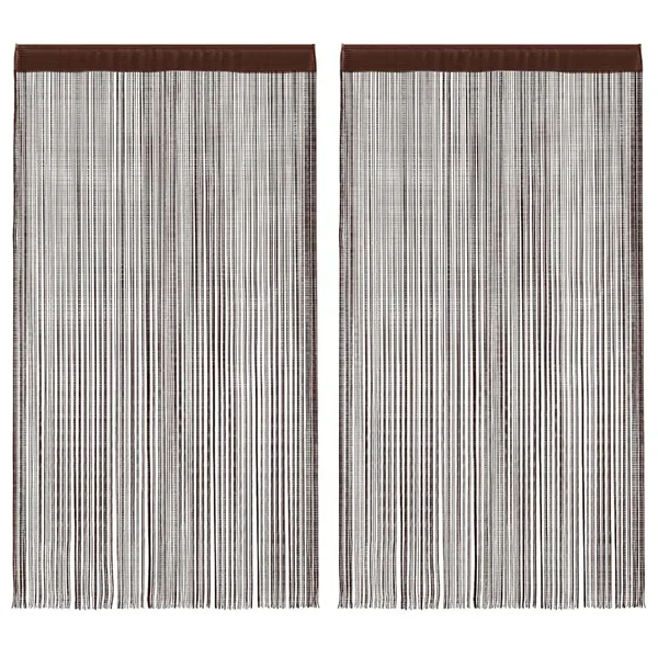 Rideau en fils 2 pcs 140 x 250 cm Marron