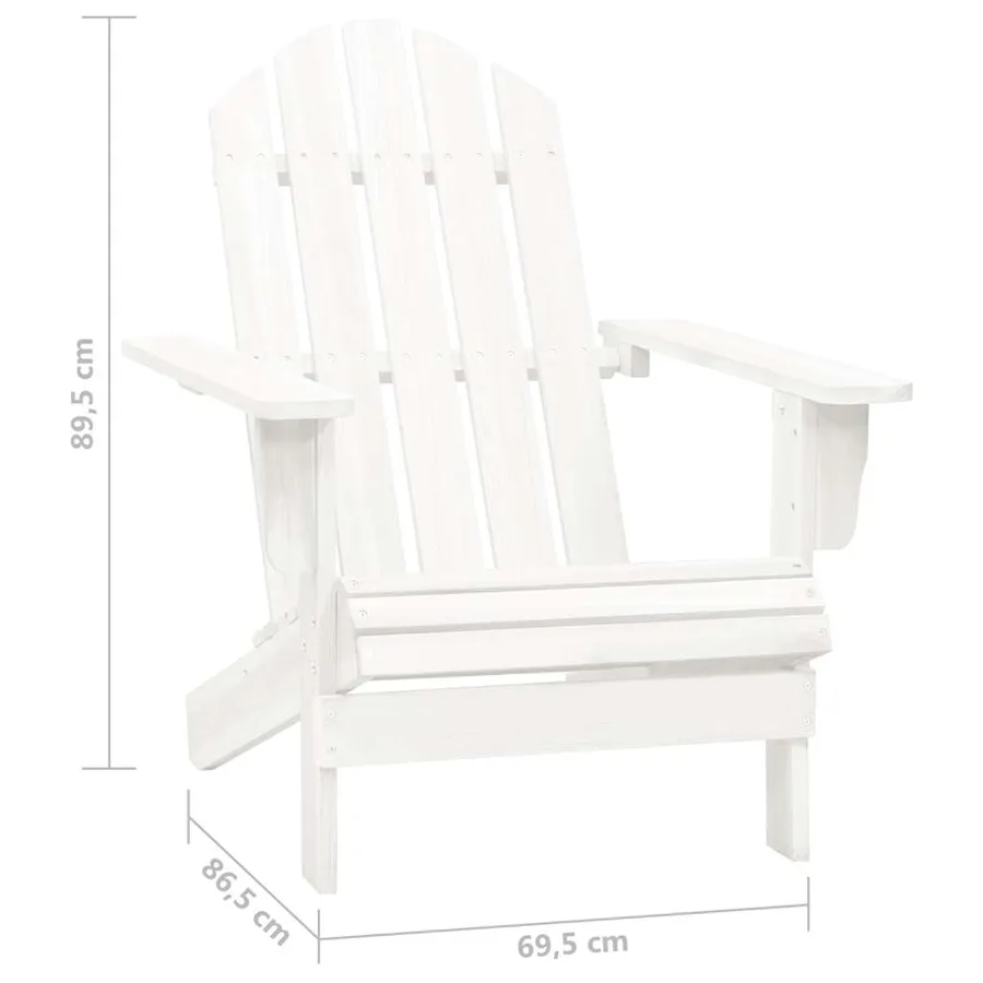 Chaise de jardin Adirondack avec pouf et table Sapin Blanc - 16