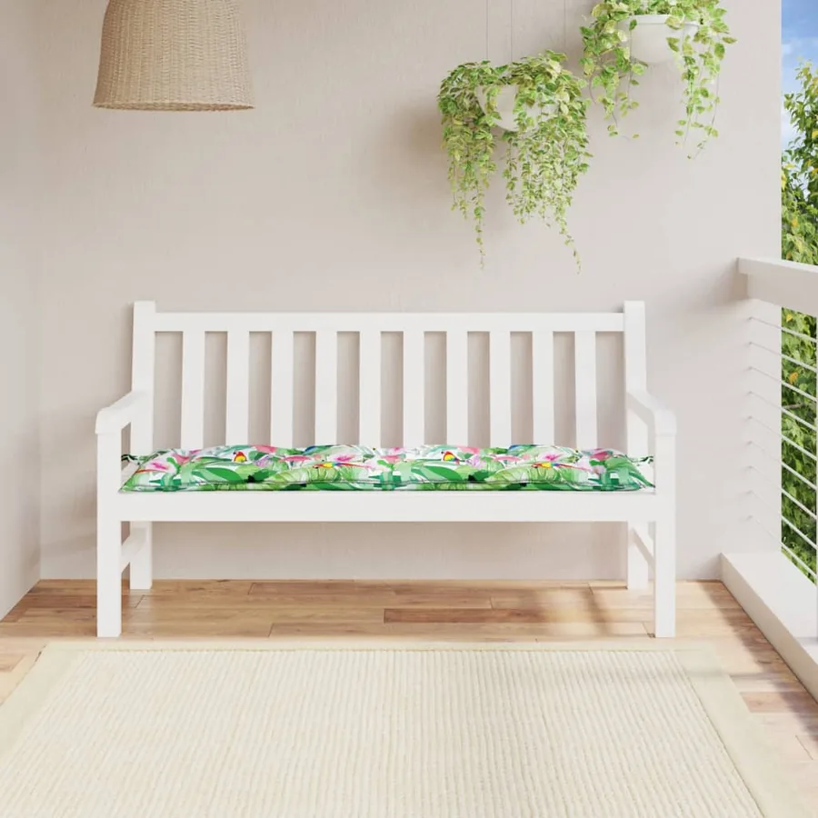 Coussin de banc de jardin multicolore 150x50x7 cm tissu oxford